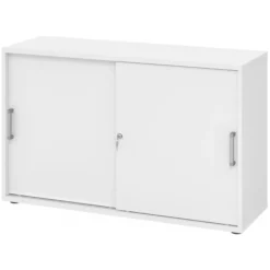 BETA S 1752S | Schiebetürenschrank | 2 OH Chromgriff Metall Weiß