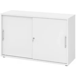 BETA S 1752S | Schiebetürenschrank | 2 OH Relinggriff Kunststoff Weiß
