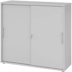 BETA S 1753S | Schiebetürenschrank | 3 OH Relinggriff Kunststoff Grau