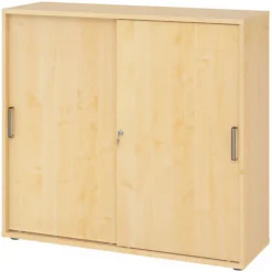 BETA S 1753S | Schiebetürenschrank | 3 OH Streifengriff Kunststoff Ahorn