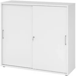 BETA S 1753S | Schiebetürenschrank | 3 OH Metallgriff Weiß