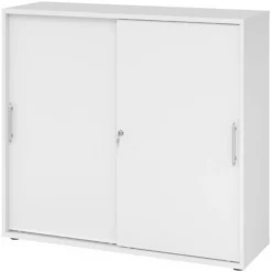 BETA S 1753S | Schiebetürenschrank | 3 OH Relinggriff Kunststoff Weiß