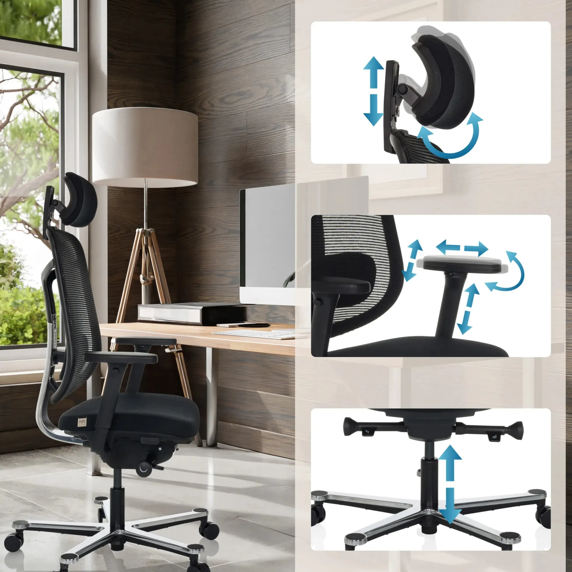 BICOLORE HIGH - High End Bürostuhl Schwarz/Silber