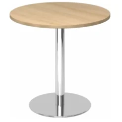 BISTRO F80R C - System Konferenztisch Ø 80 Chrom Eiche