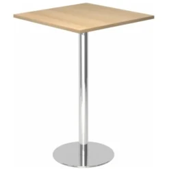 BISTRO H88Q C - System Konferenztisch 80 x 80 Chrom Eiche