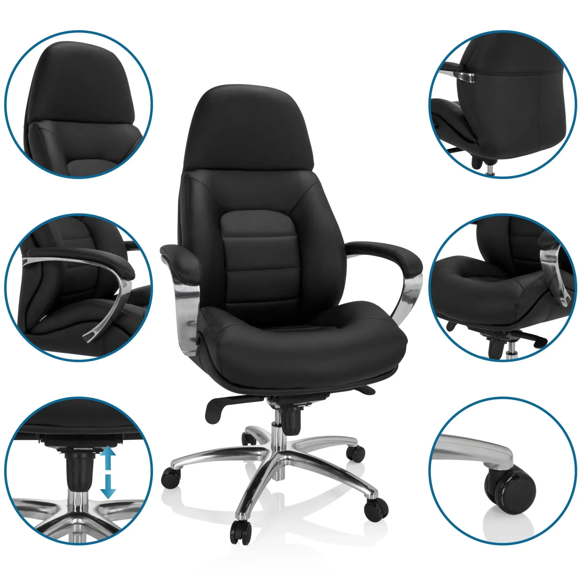 BRENTON XXL - XXL Drehstuhl Schwarz