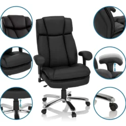 BUILDER XXL I | Kunstleder - XXL Drehstuhl Schwarz