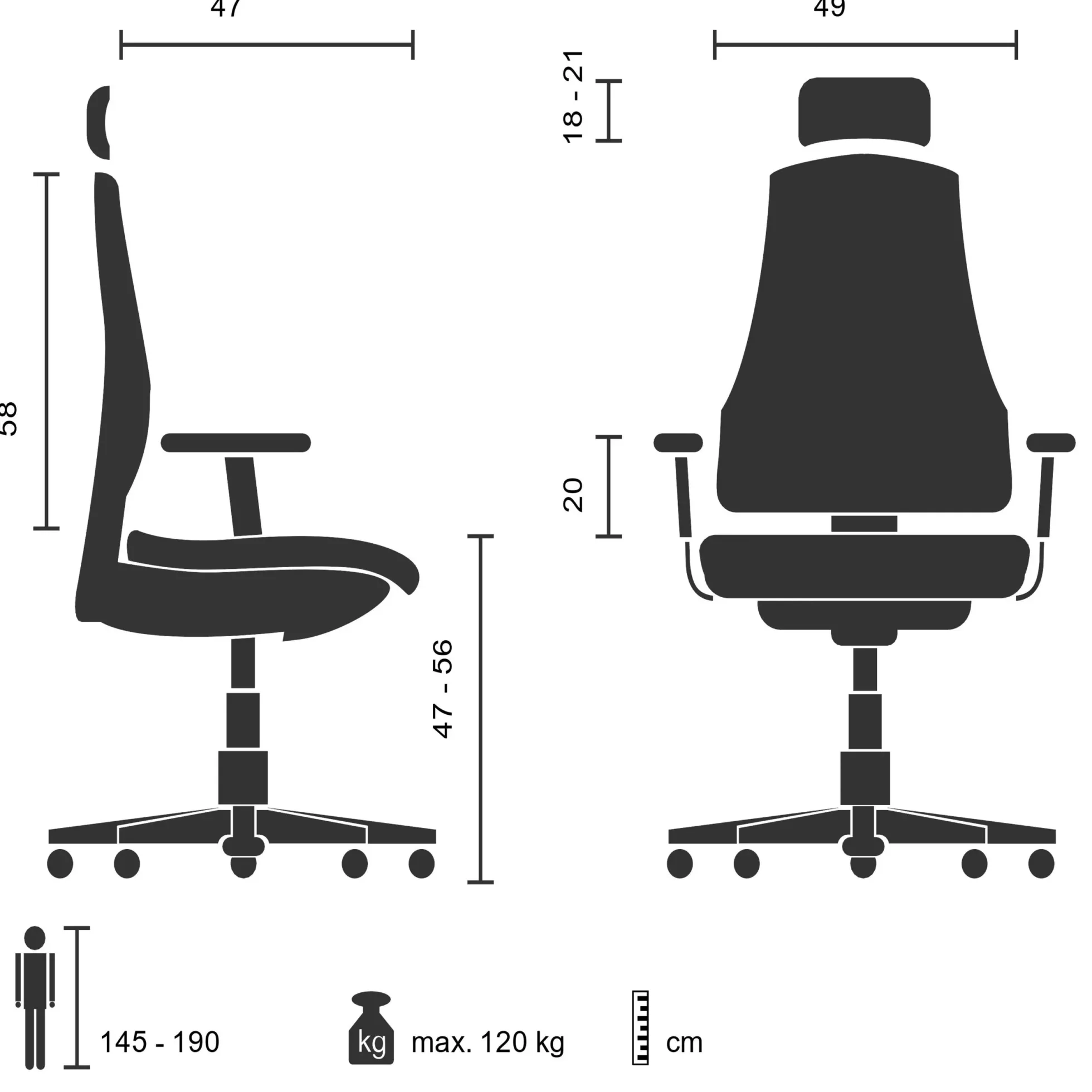 CAPTIVO BASE W - Profi Bürostuhl Grau