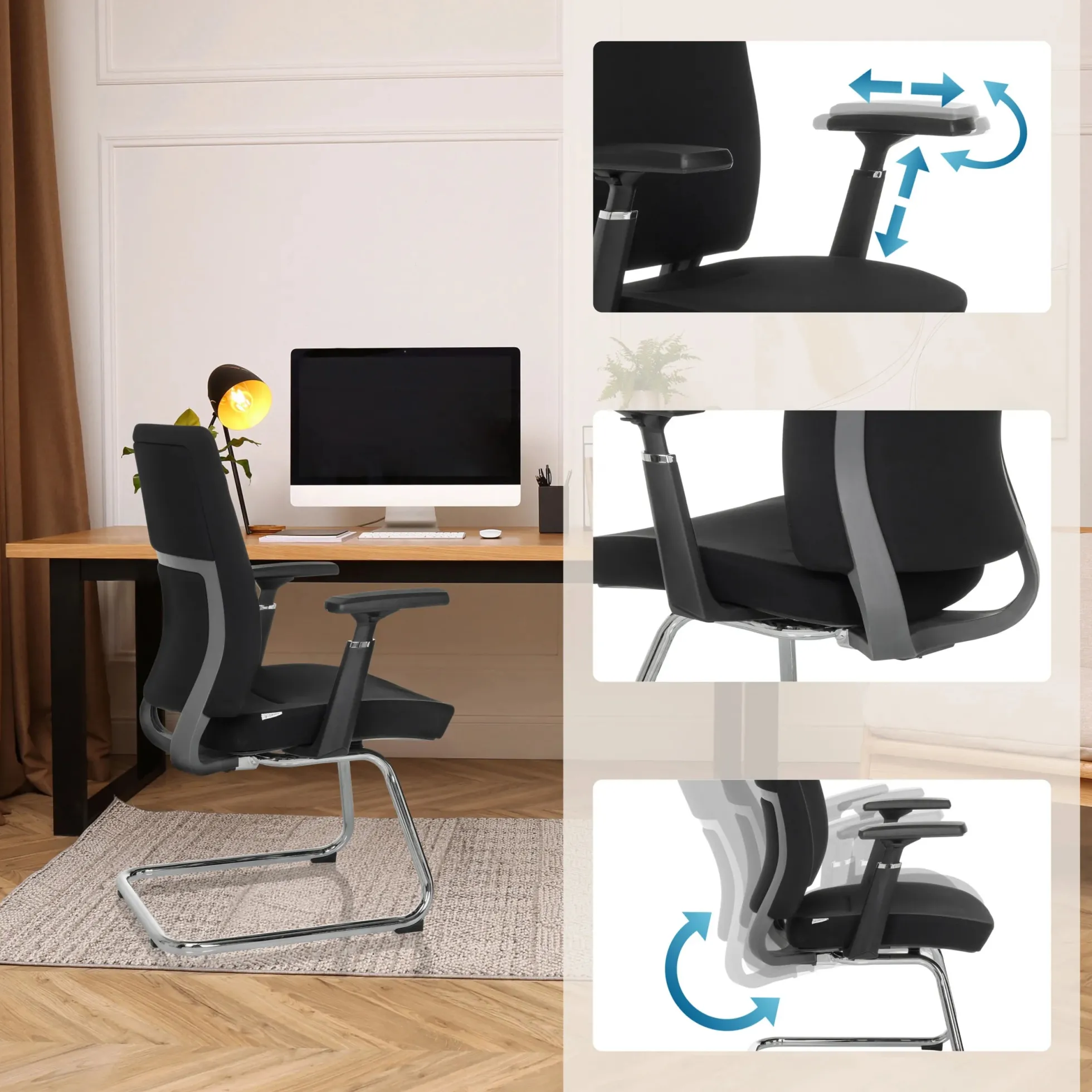 CAPTIVO PRO V | Stoff - Freischwinger Schwarz