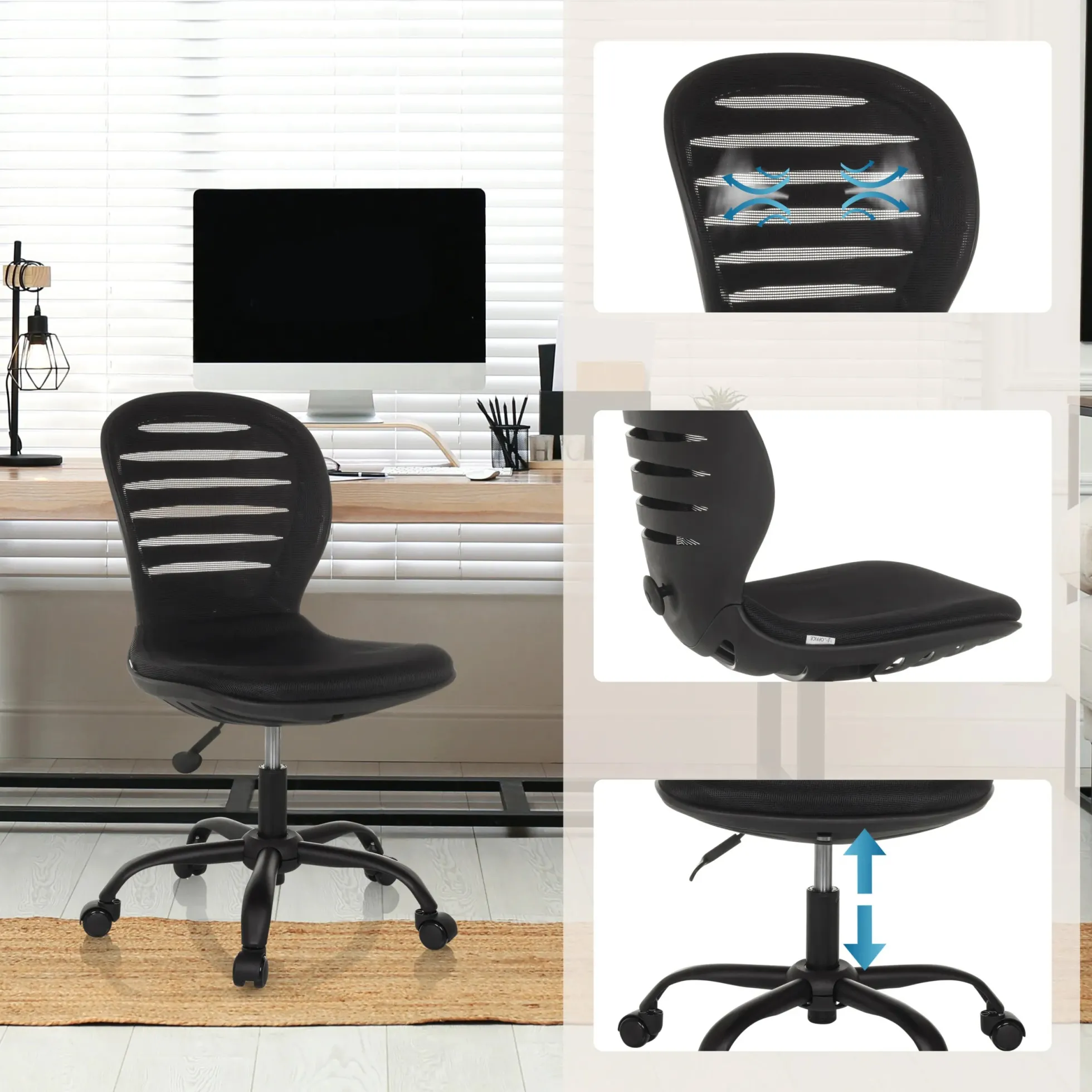 CASLA - Home Office Bürostuhl Schwarz