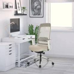 CHIARO T2 WHITE - Profi Bürostuhl Beige/Grau
