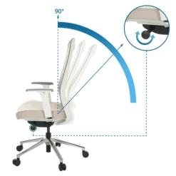 CHIARO T2 WHITE - Profi Bürostuhl Beige/Grau