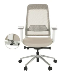 CHIARO T2 WHITE - Profi Bürostuhl Beige/Grau