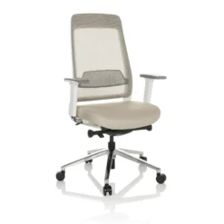 CHIARO T2 WHITE - Profi Bürostuhl Beige/Grau