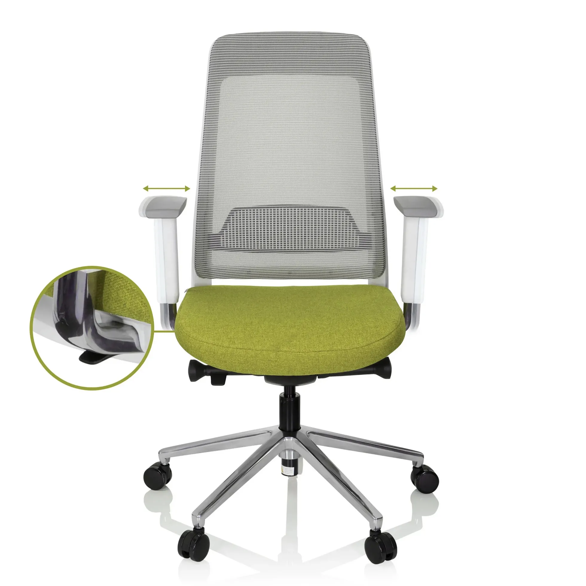 CHIARO T2 WHITE - Profi Bürostuhl Grün/Grau