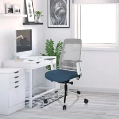 CHIARO T2 WHITE - Profi Bürostuhl Blau/Grau