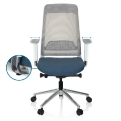 CHIARO T2 WHITE - Profi Bürostuhl Blau/Grau
