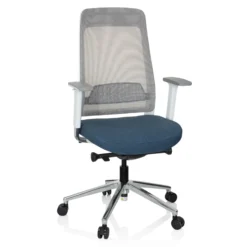 CHIARO T2 WHITE - Profi Bürostuhl Blau/Grau