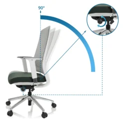 CHIARO T2 WHITE - Profi Bürostuhl Schwarzgrün/Grau
