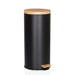 CLEAN BAMBOO | 30L - Mülleimer Schwarz matt