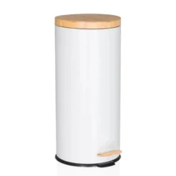 CLEAN BAMBOO | 30L - Mülleimer Weiß matt