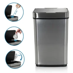 CLEAN IV | 60L - Sensor-Mülleimer Silber