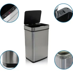 CLEAN IV | 60L - Sensor-Mülleimer Silber