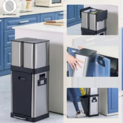 CLEAN 3 | 32L - Mülleimer Silber