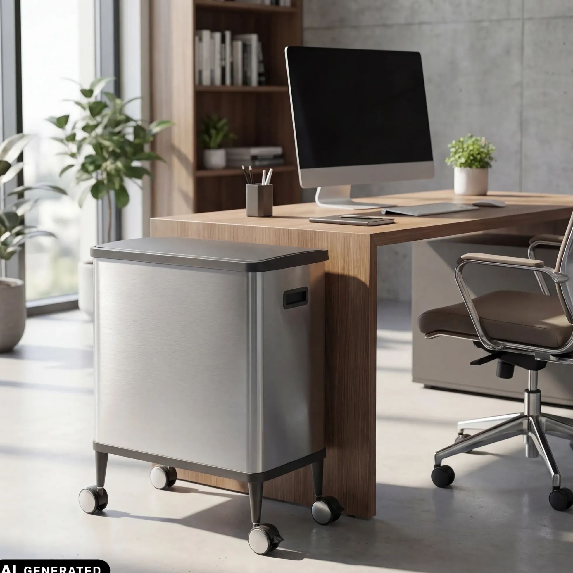 Clean Mobile | 2 x 24L - Mülleimer Silber