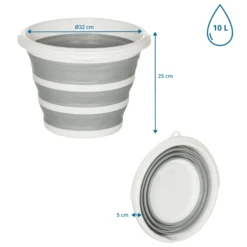 CLEAN SILR | 10L - Faltbehälter Grau/Weiß
