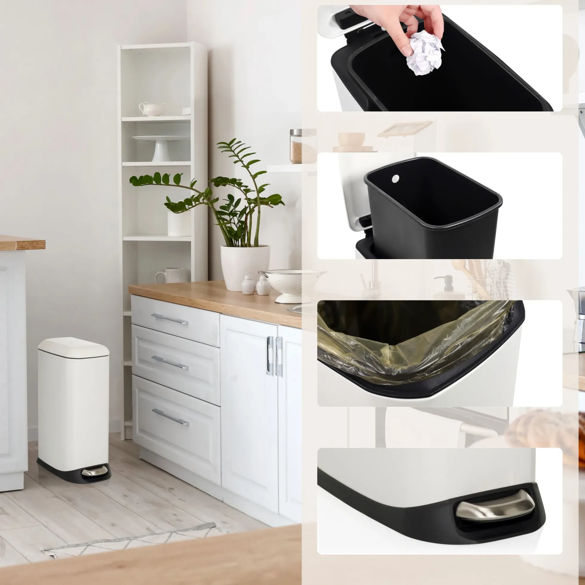 CLEAN SLIM | 20L - Mülleimer Weiß