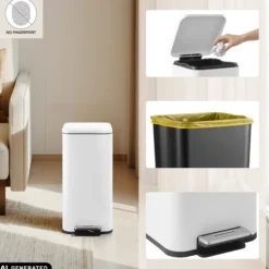 Clean Square | 30L - Mülleimer Weiß
