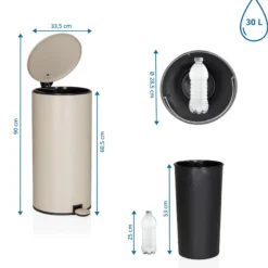 CLEAN STEP 2 | 30L - Mülleimer Beige