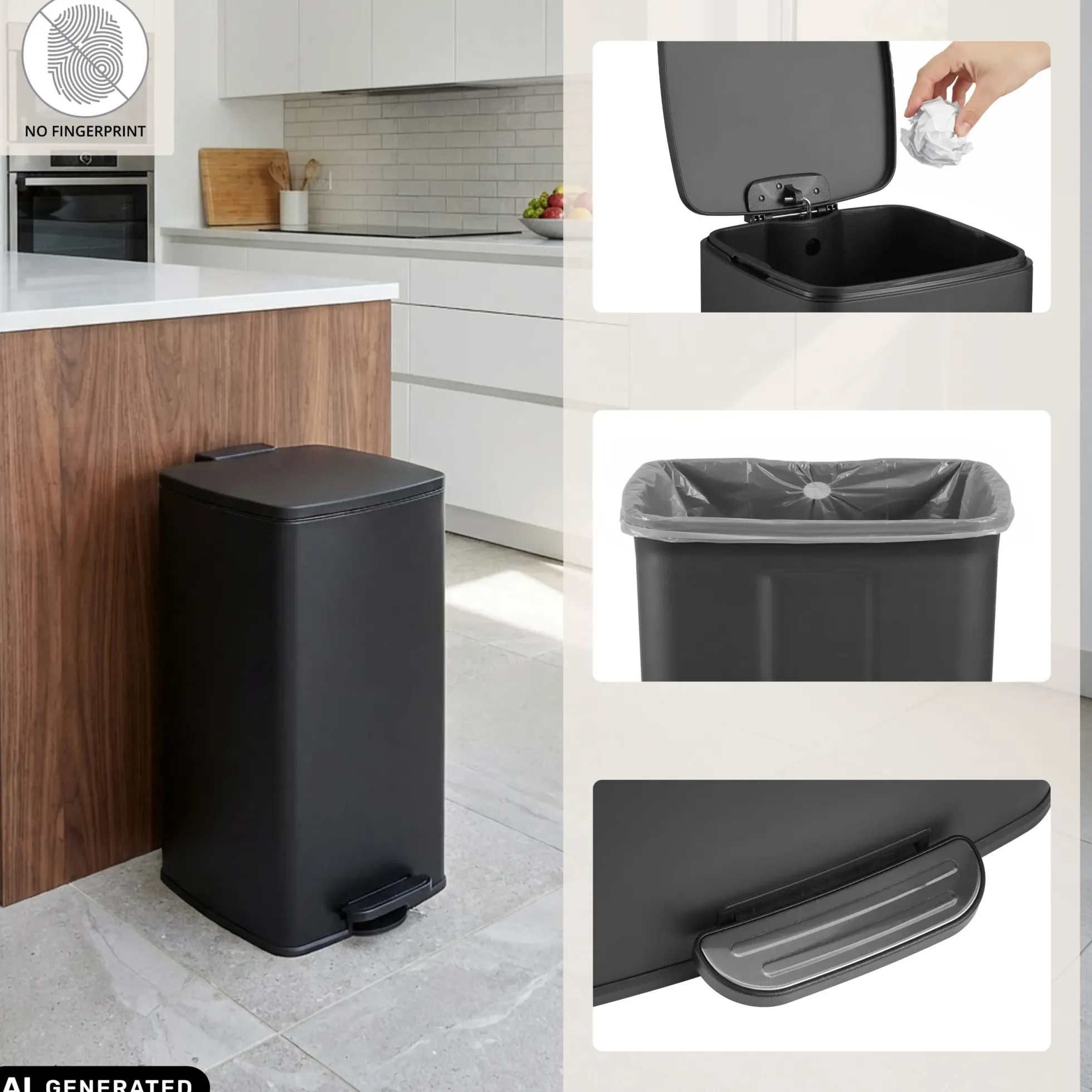 Clean Step 4 | 60L - Mülleimer Schwarz
