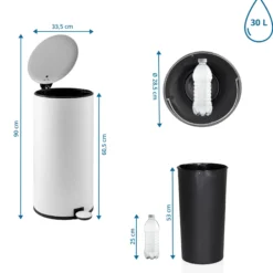 CLEAN STEP 2 | 30L - Mülleimer Weiß