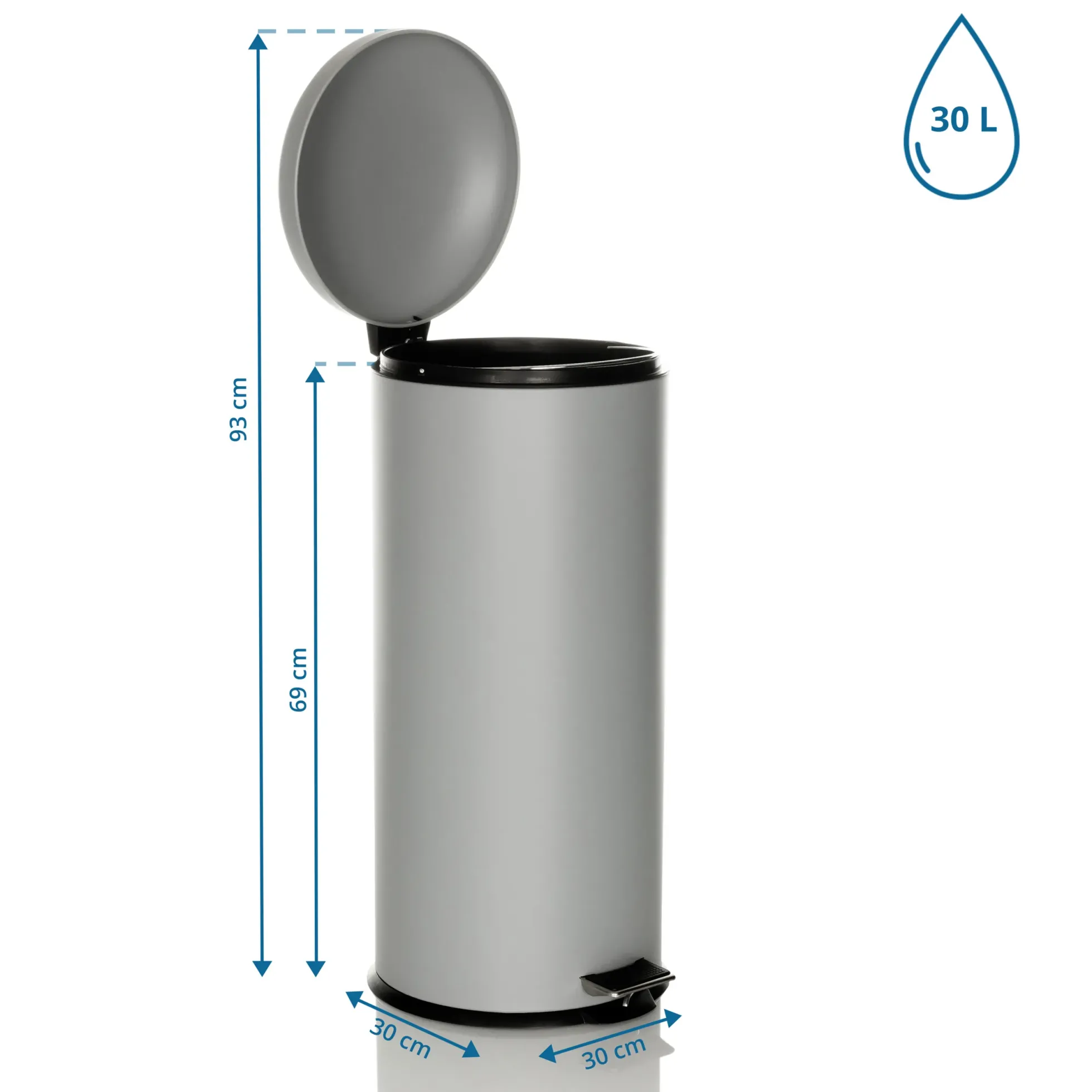 CLEAN VIII | 30L - Mülleimer Grau