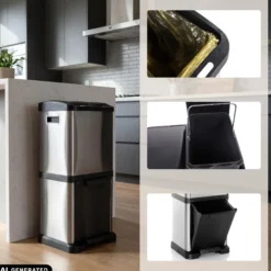 CLEAN VII | 2 x 8L | 1 x 16L - Mülleimer Silber