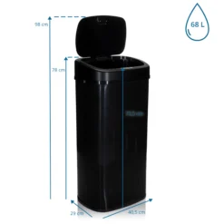 CLEAN VI | 68L - Sensor-Mülleimer Schwarz
