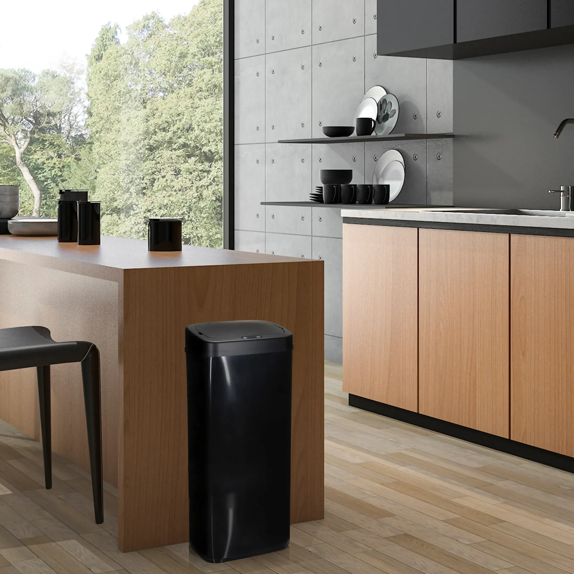 CLEAN V | 50L - Sensor-Mülleimer Schwarz