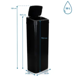 CLEAN V | 50L - Sensor-Mülleimer Schwarz