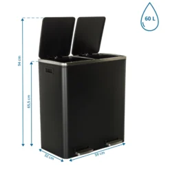 CLEAN XI | 2 x 30L - Mülleimer Schwarz