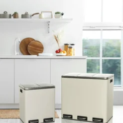Clean 9 | 3 x 18L - Mülleimer Beige