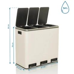Clean 9 | 3 x 18L - Mülleimer Beige