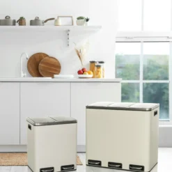 Clean 9 | 2 x 15L - Mülleimer Beige