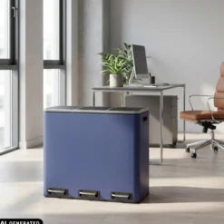 Clean 9 | 3 x 18L - Mülleimer Blau