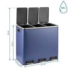Clean 9 | 3 x 18L - Mülleimer Blau