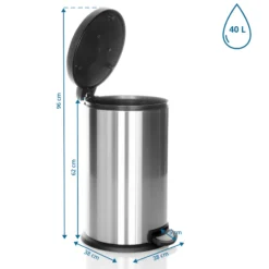 CLEAN X | 40L - Mülleimer Silber