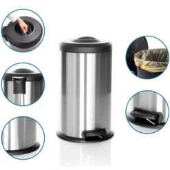 CLEAN X | 40L - Mülleimer Silber
