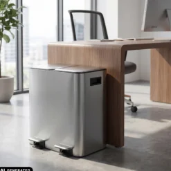 Clean 10 | 2 x 15L - Mülleimer Silber