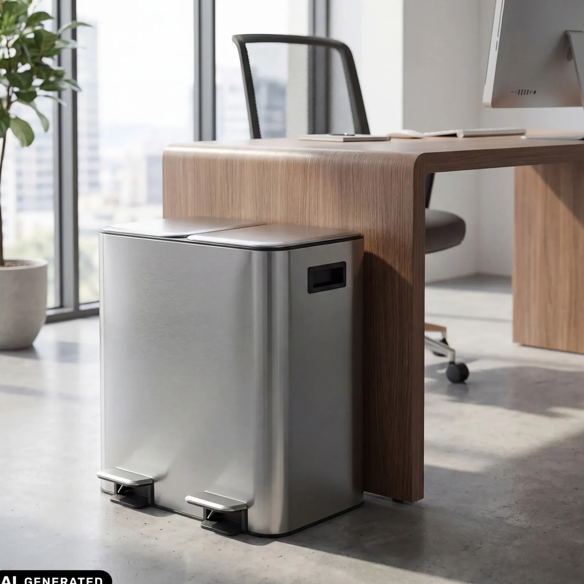 Clean 10 | 2 x 15L - Mülleimer Silber